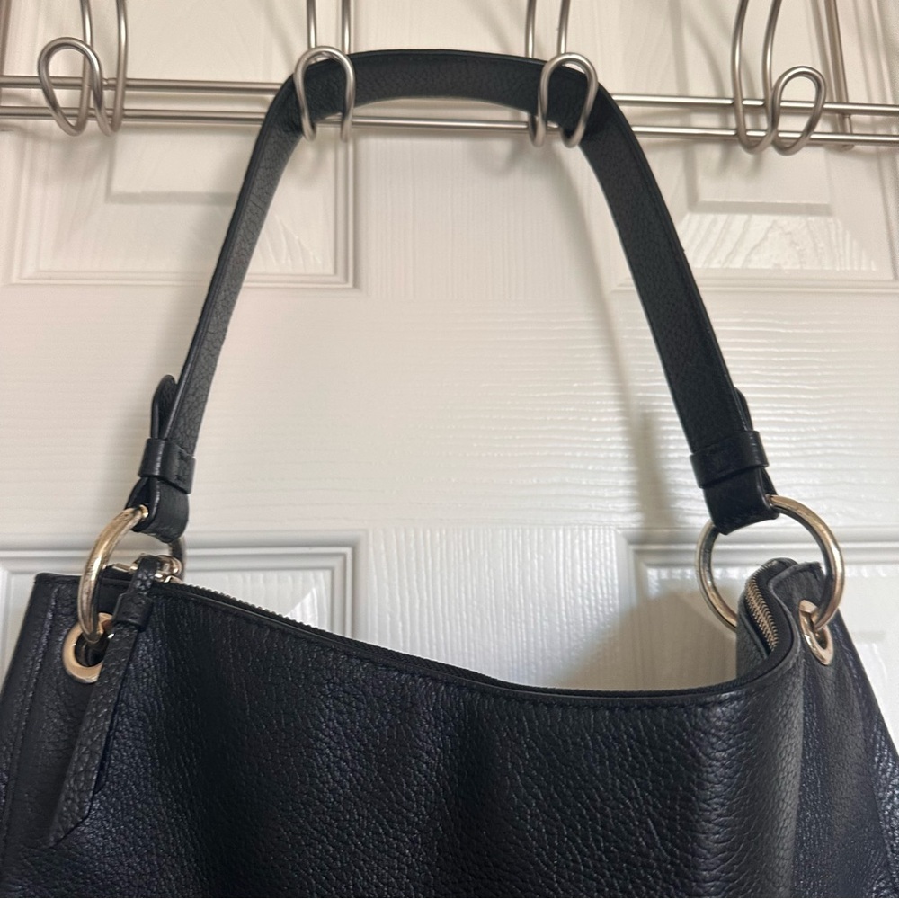 Kate Spade Black leather pebbled large Shoulder Bag Gold Hardware - Picture 9 of 12